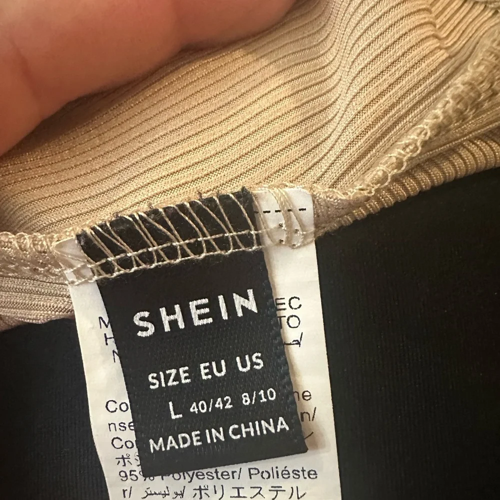 SHEIN Ribbed Tank Top in Light Beige - Picture 2 of 2